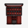 12 Slot Watch Box with Drawer (Black / Red)