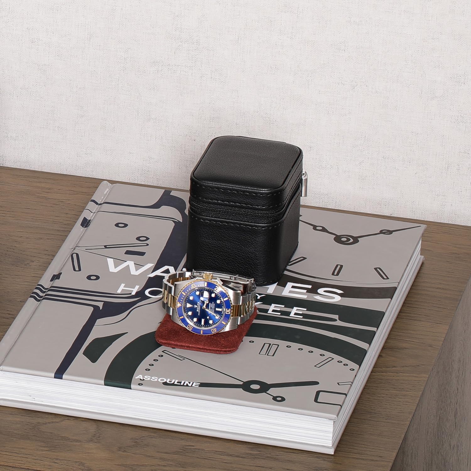 ROTHWELL Single Watch Travel Case (Black/Red)