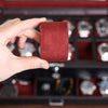 ROTHWELL Gift Set 6 Slot Leather Watch Box and 2 Watch Travel Case (Black/Red)