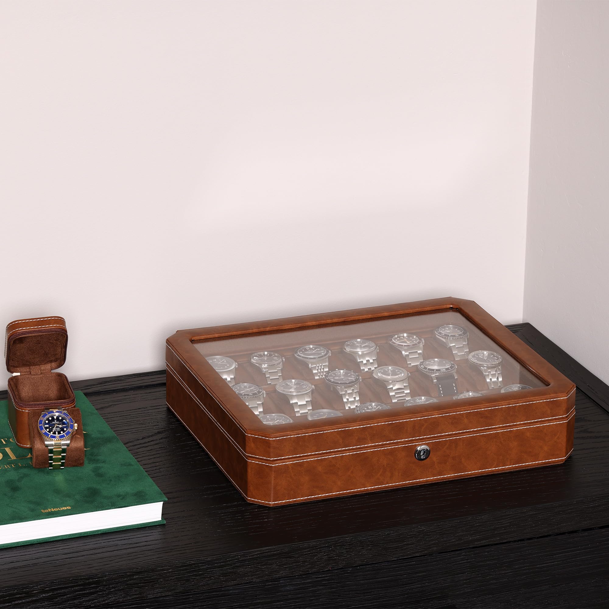 ROTHWELL 18 Slot Watch Case (Tan/Brown)
