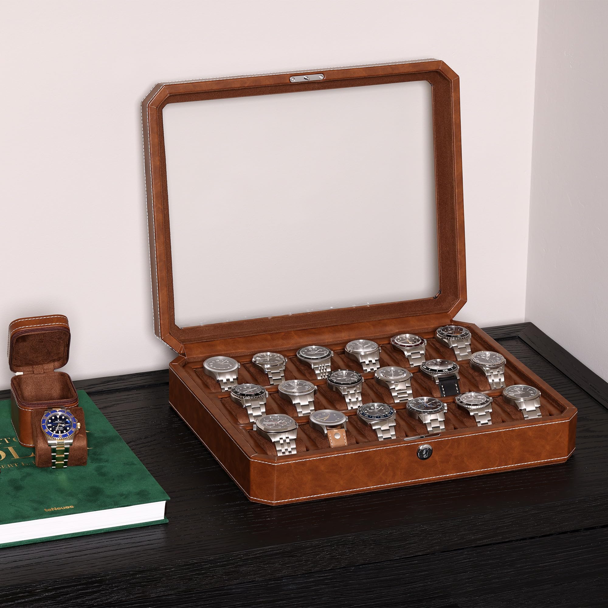 ROTHWELL 18 Slot Watch Case (Tan/Brown)