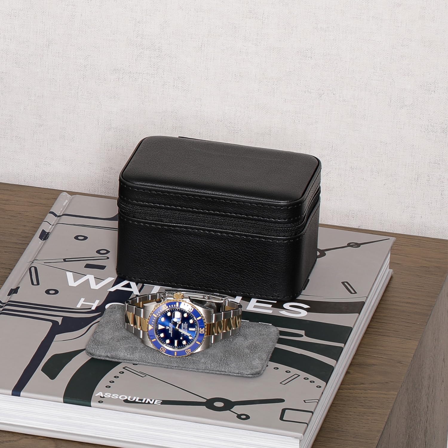 ROTHWELL 2 Watch Travel Case (Black/Grey)