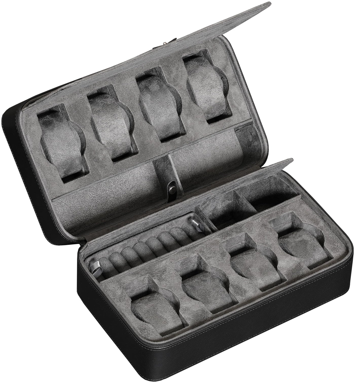 ROTHWELL 8 Watch Travel Case (Black/Grey)