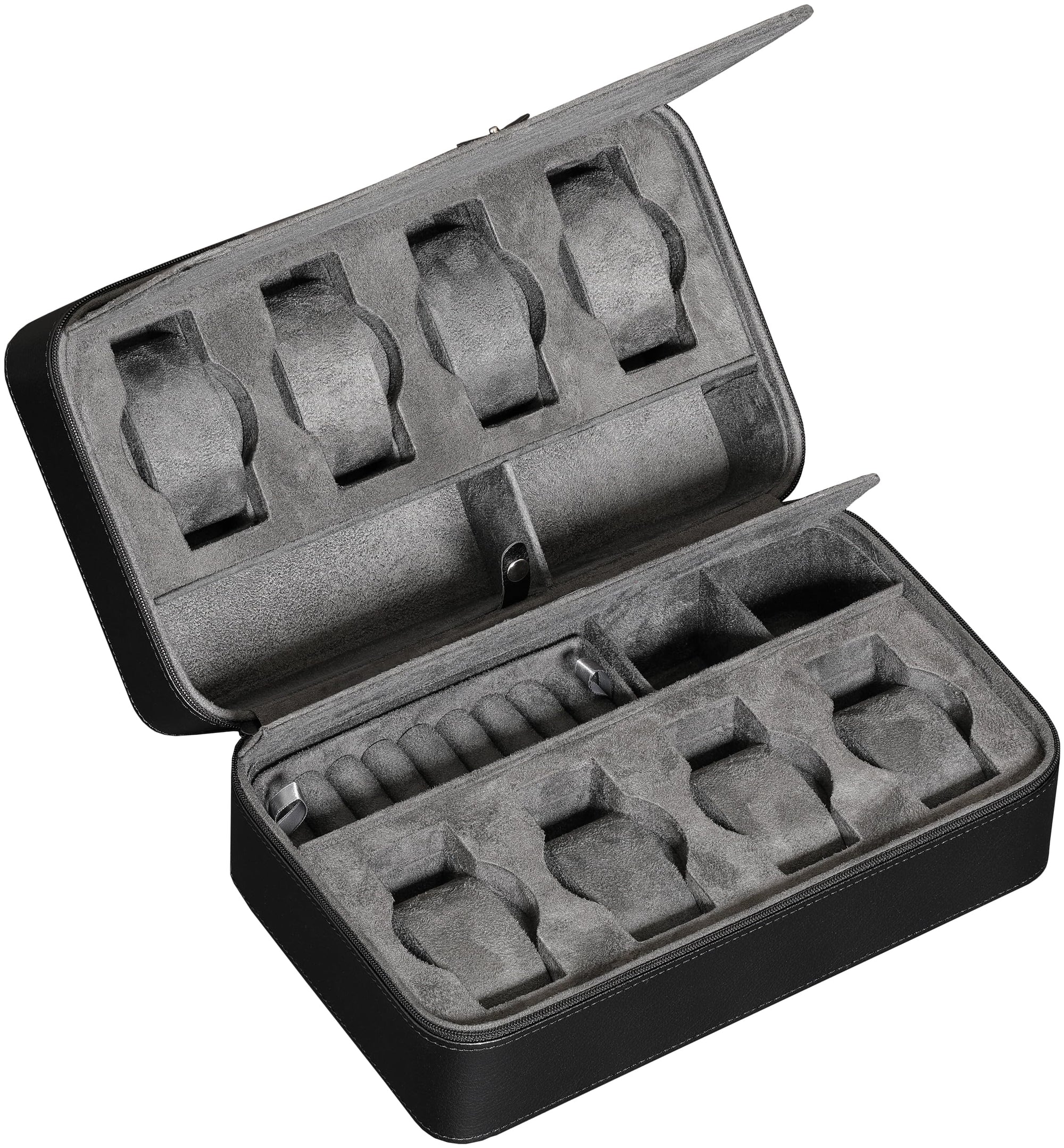 ROTHWELL 8 Watch Travel Case (Black/Grey)