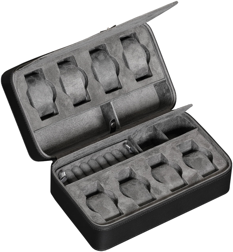 ROTHWELL 8 Watch Travel Case (Black/Grey)