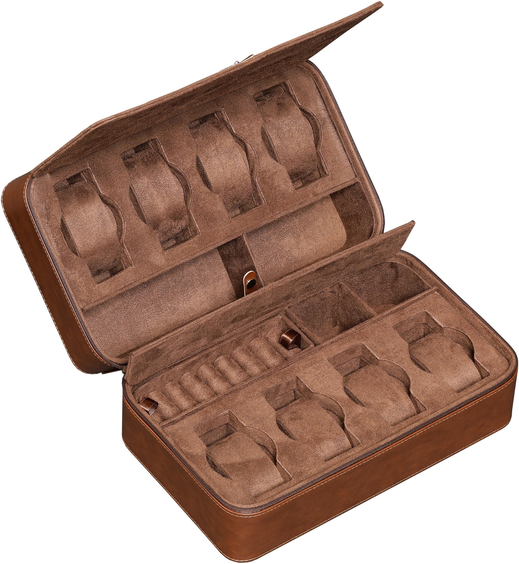 ROTHWELL RW2T-CARBON-2 Reisetui voor 2 horloges voor heren, compacte beschermhoes van PU-leer met microvelours binnenkant, geschikt voor horloges en smartwatches tot 55 mm (carbon ROTHWELL RW2T-CARBON-2 Reisetui voor 2 horloges voor heren, compacte beschermhoes van PU-leer met microvelours binnenkant, geschikt voor horloges en smartwatches tot 55 mm (carbon
