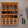 ROTHWELL 8 Watch Travel Case (Green/Tan)