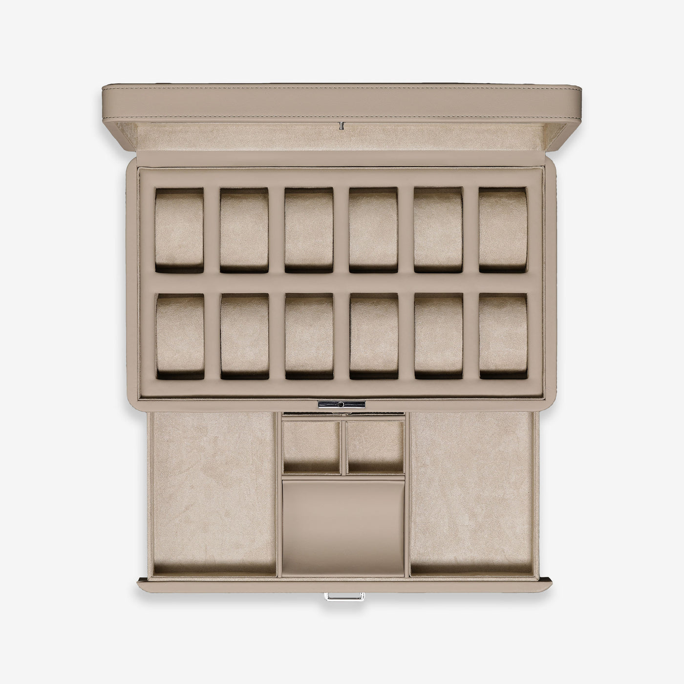 12 Slot Watch Box with Drawer (Oatmeal)