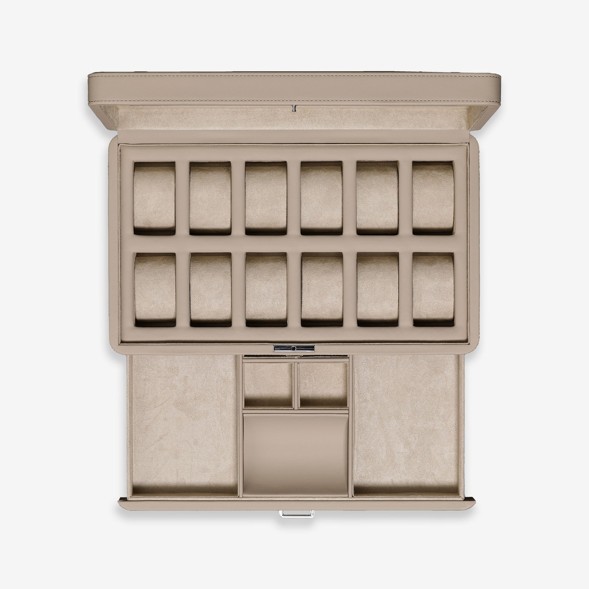 12 Slot Watch Box with Drawer (Oatmeal)