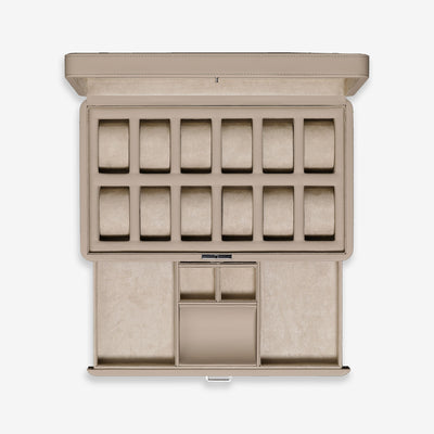 12 Slot Watch Box with Drawer (Oatmeal)