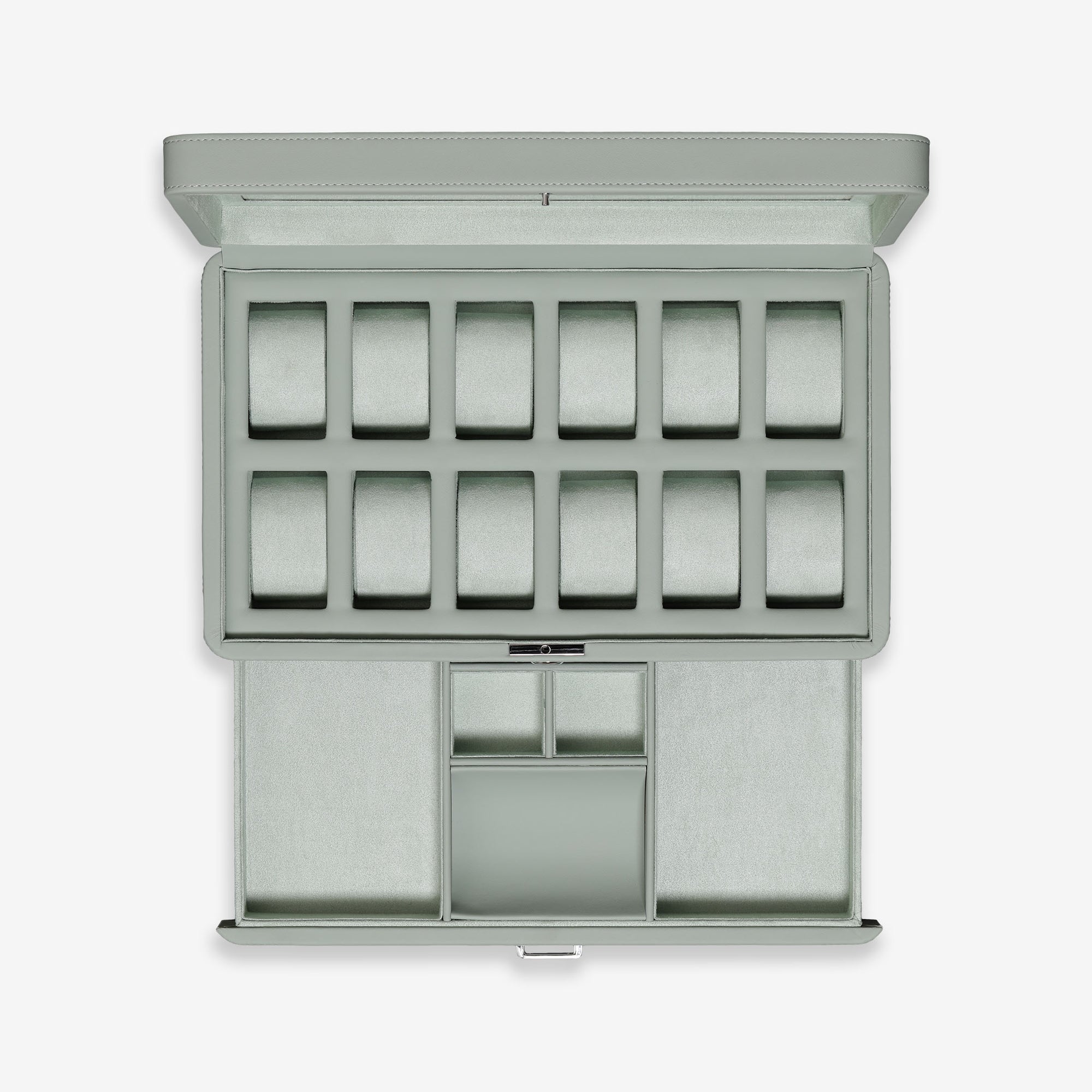 12 Slot Watch Box with Drawer (Seafoam)