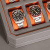 12 Slot Watch Box with Drawer (Grey / Orange)
