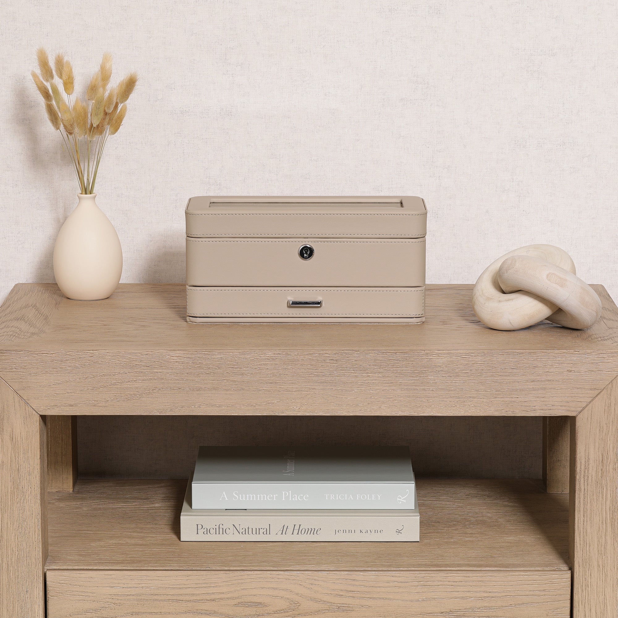 4 Slot Watch Box with Drawer (Oatmeal)