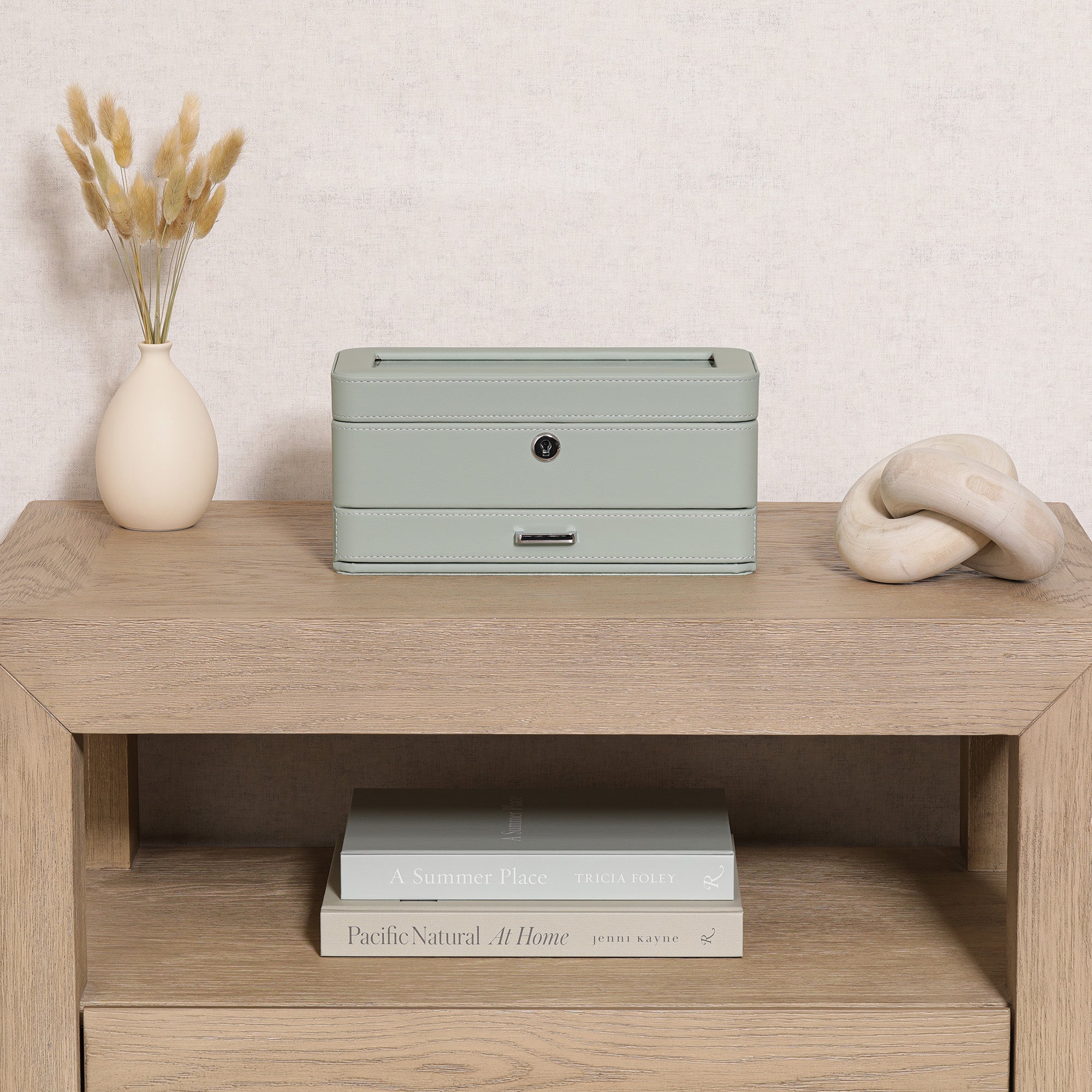 4 Slot Watch Box with Drawer (Seafoam)