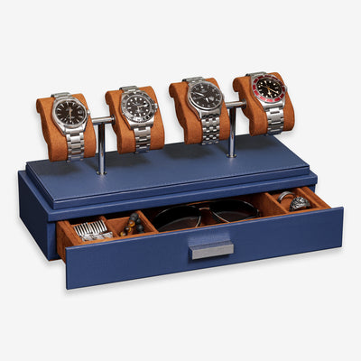 4 Watch Display (Blue / Tan)