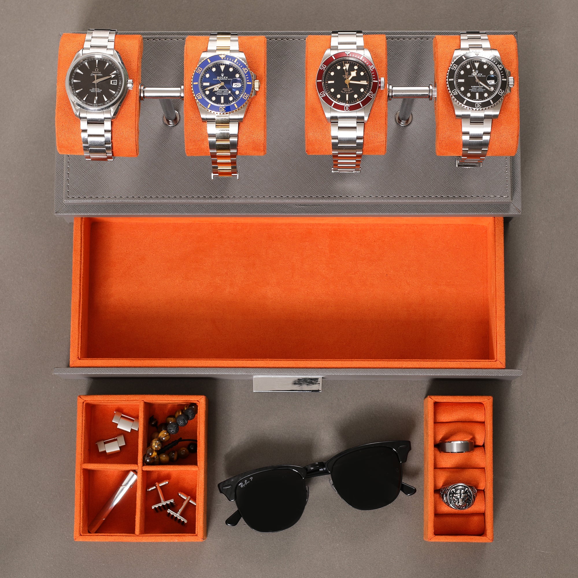 4 Watch Display (Grey / Orange)