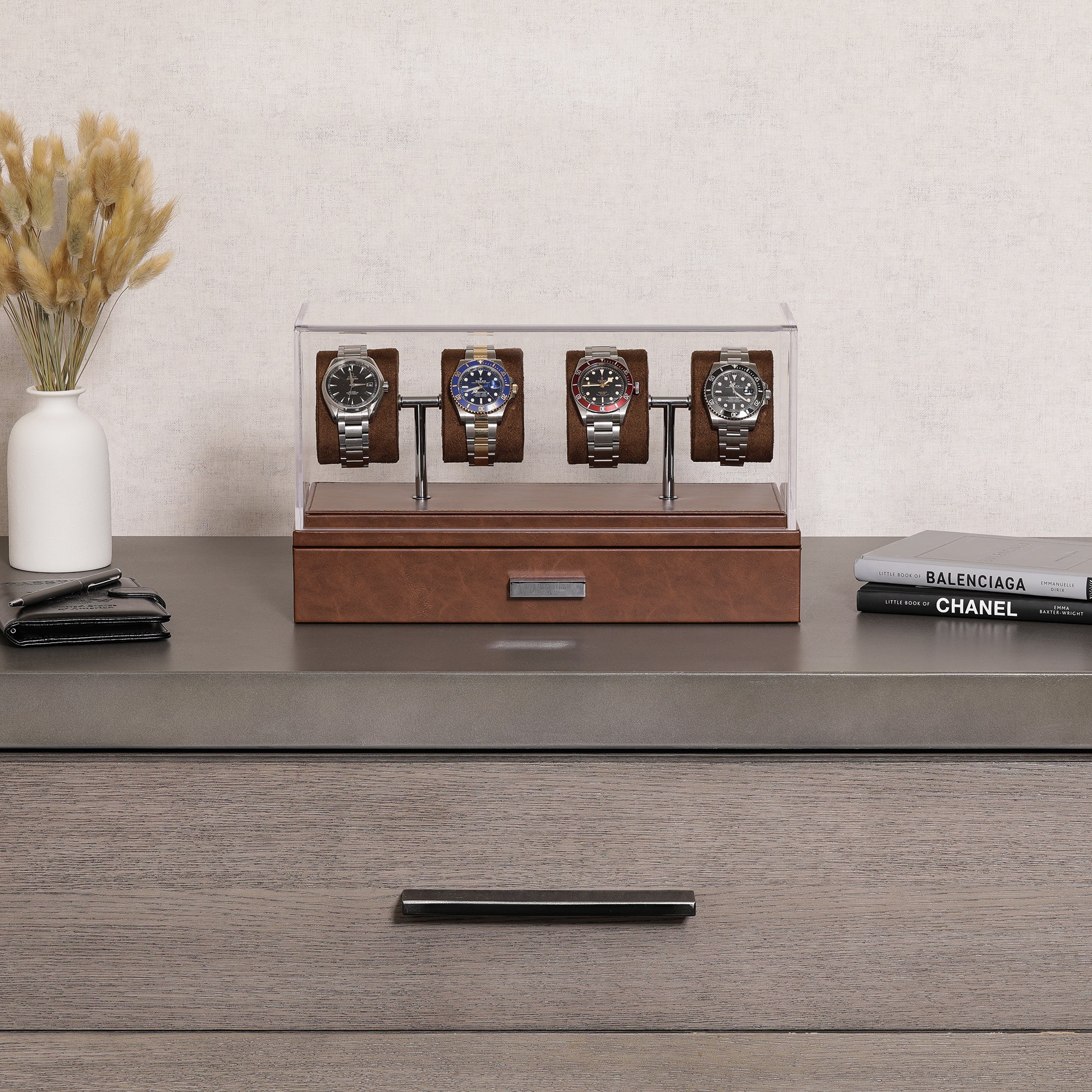 4 Watch Display (Tan / Brown)