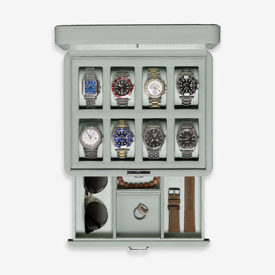 8 Slot Watch Box with Drawer (Seafoam)