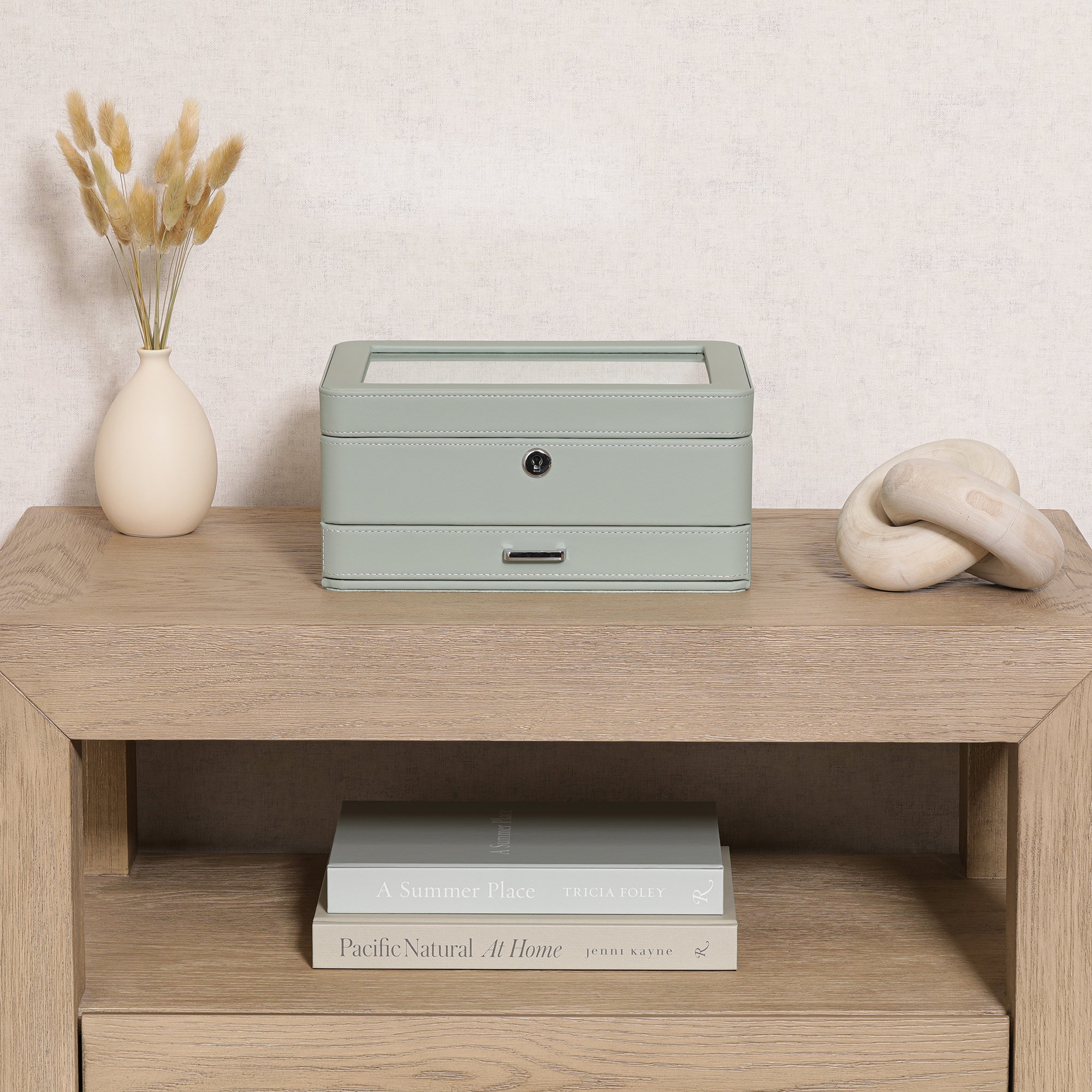 8 Slot Watch Box with Drawer (Seafoam)