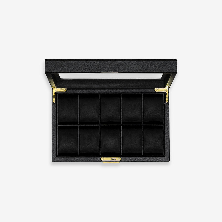 10 Slot Watch Box (Black / Black)