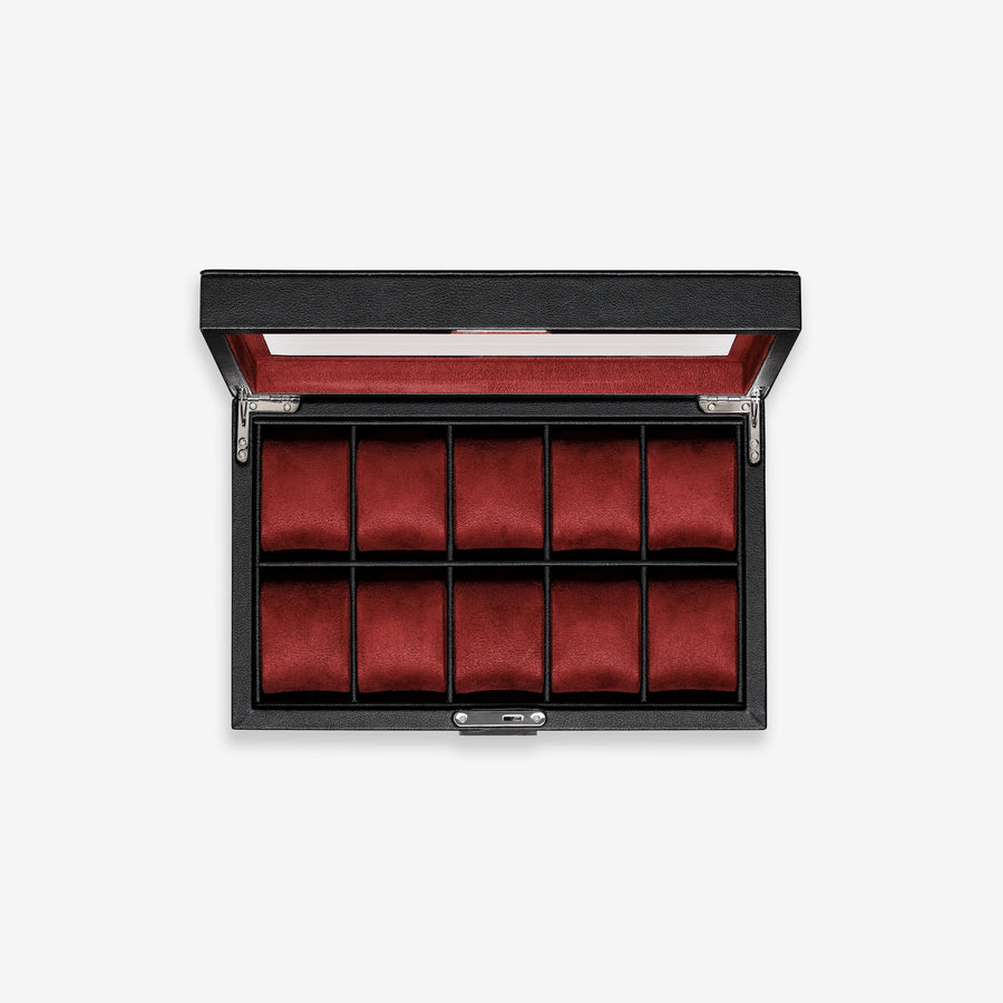 10 Slot Watch Box (Black / Red)