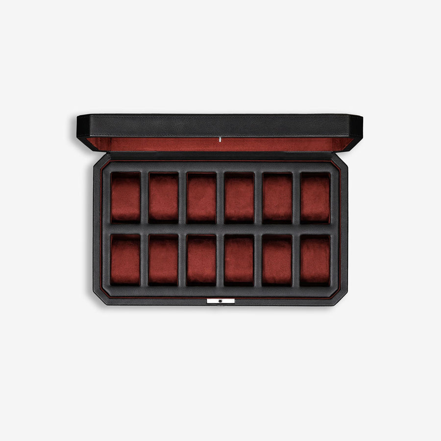 12 Slot Watch Box (Black / Red)
