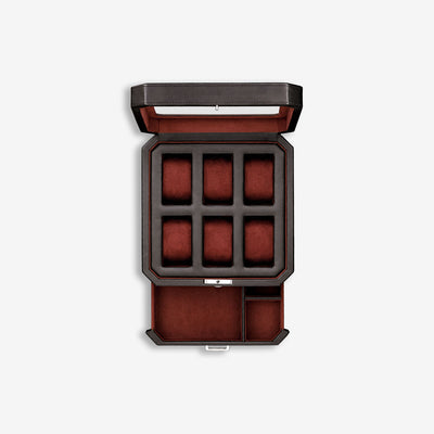 6 Slot Watch Box (Black / Red)