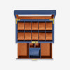 10 Slot Watch Box With Drawer (Blue / Tan)