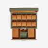 10 Slot Watch Box With Drawer (Green / Tan)