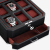 6 Slot Watch Box (Black / Red)