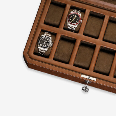 12 Slot Watch Box (Tan / Brown)