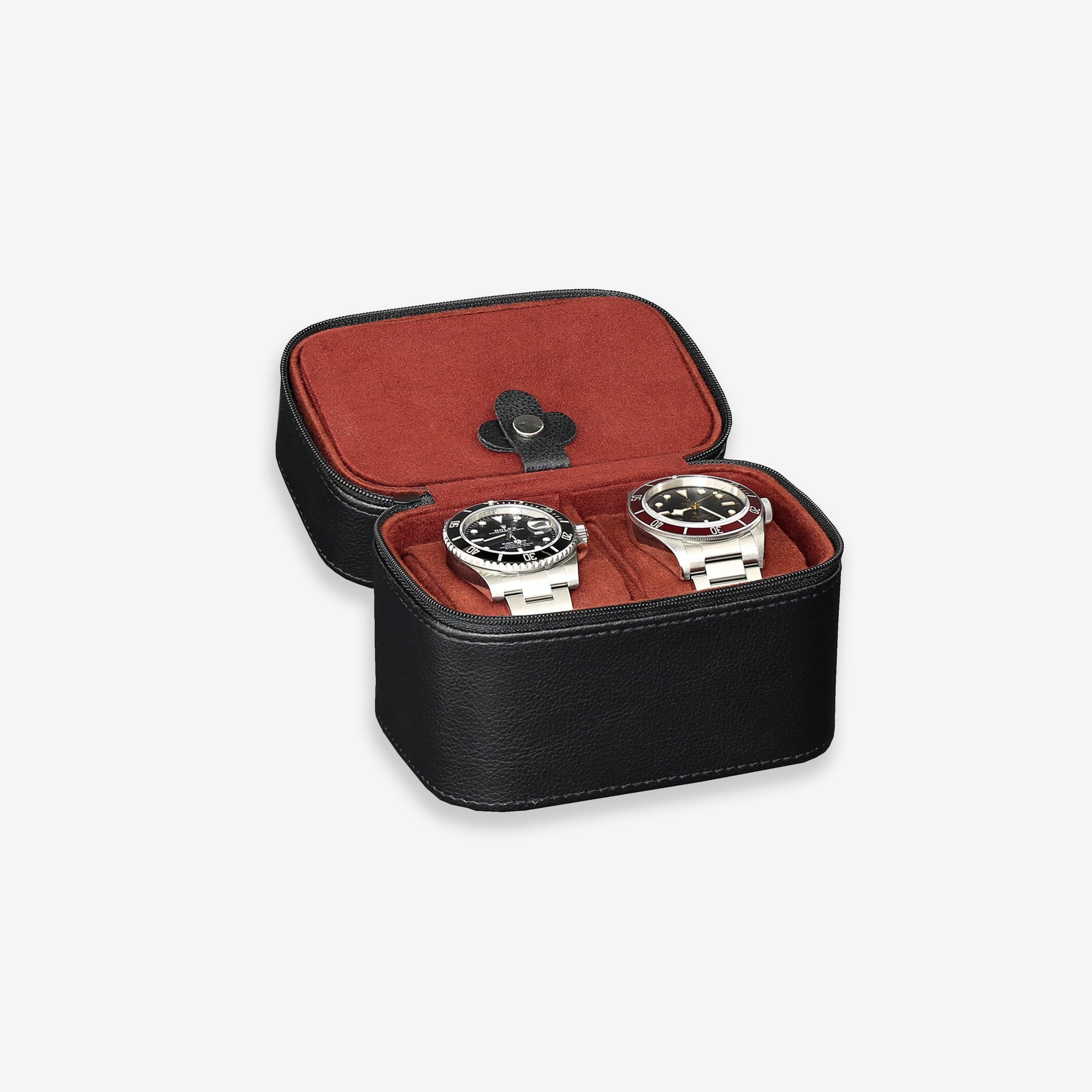 2 Watch Travel Case (Black/Red)