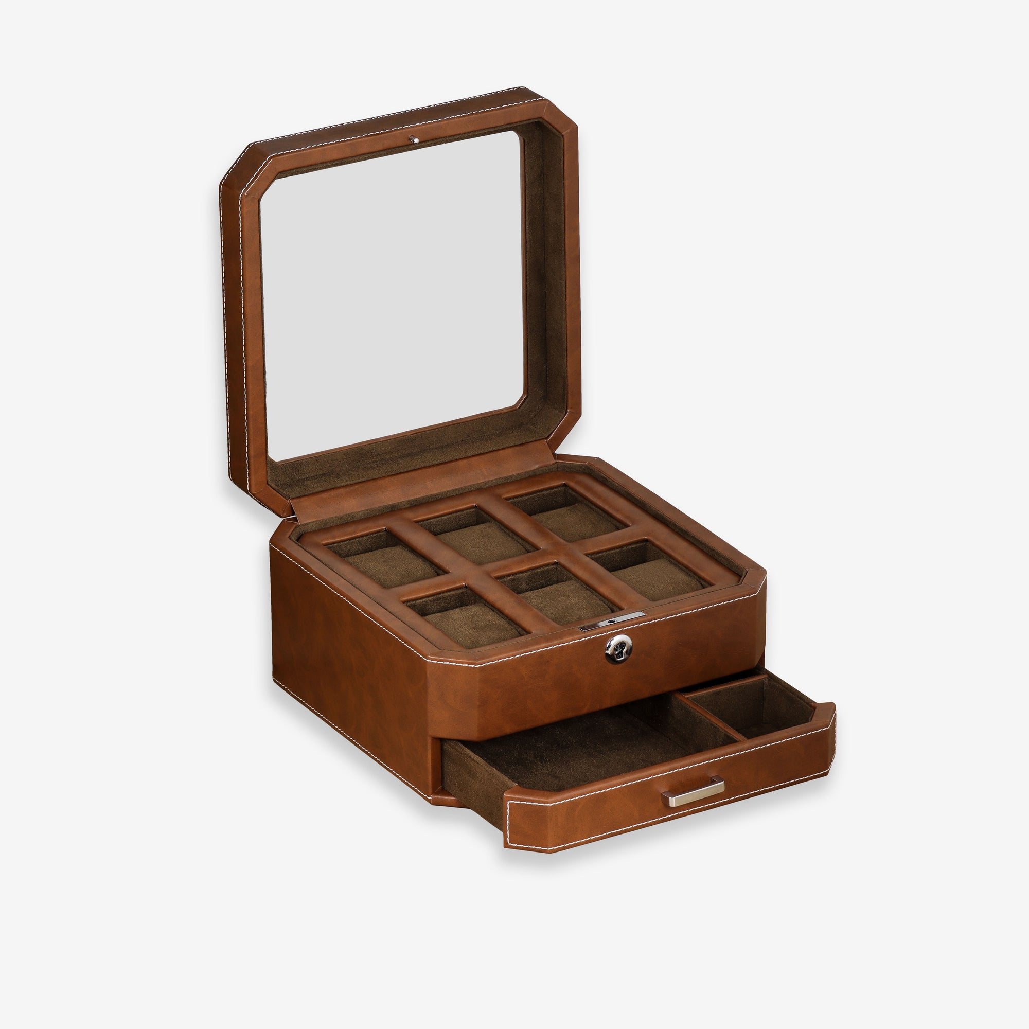 6 Slot Watch Box (Tan / Brown)