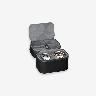 2 Watch Travel Case (Black/Grey)