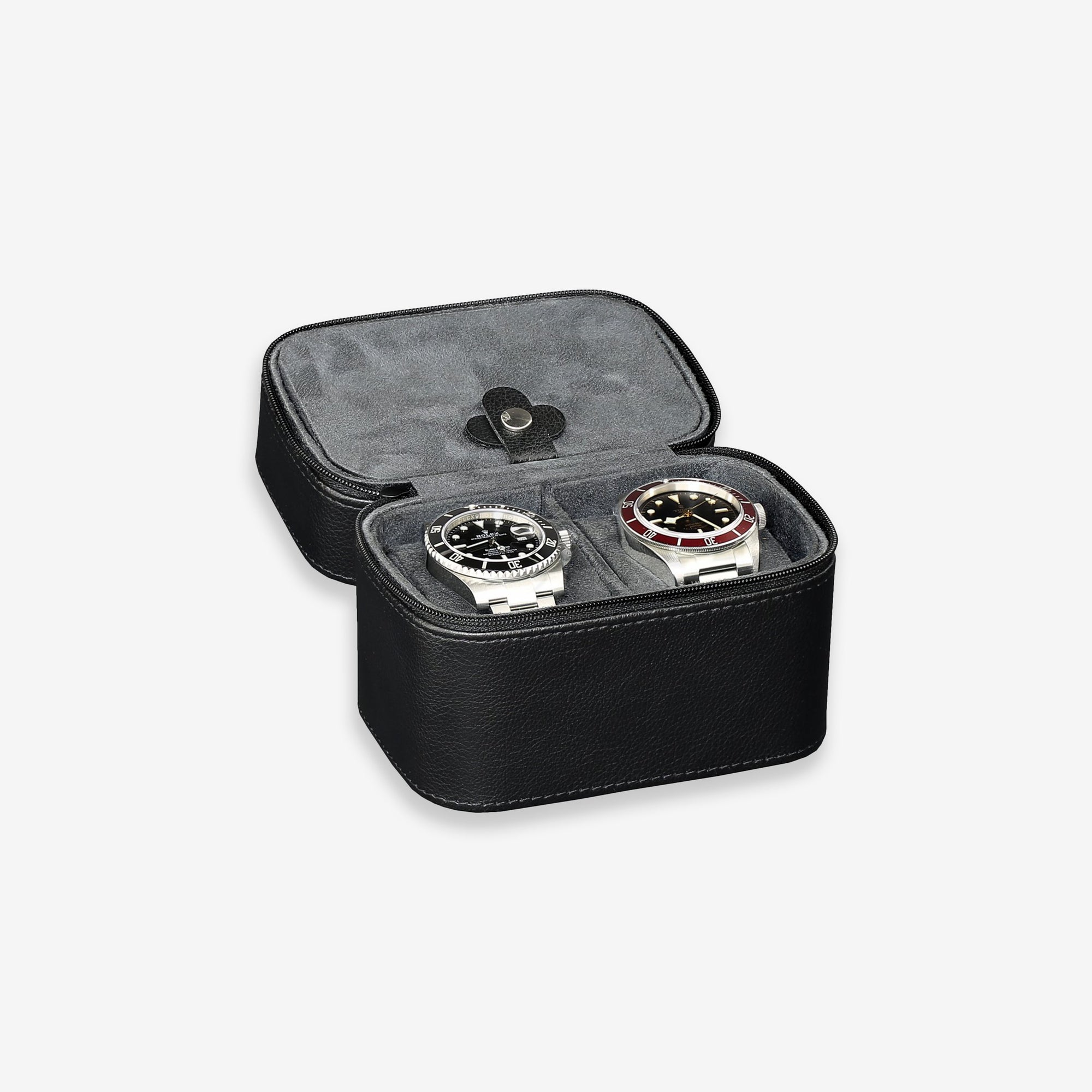 2 Watch Travel Case (Black/Grey)