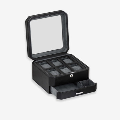 6 Slot Watch Box (Black / Grey)