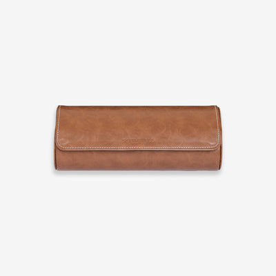 3 Watch Roll (Tan / Tan) Full Grain Leather