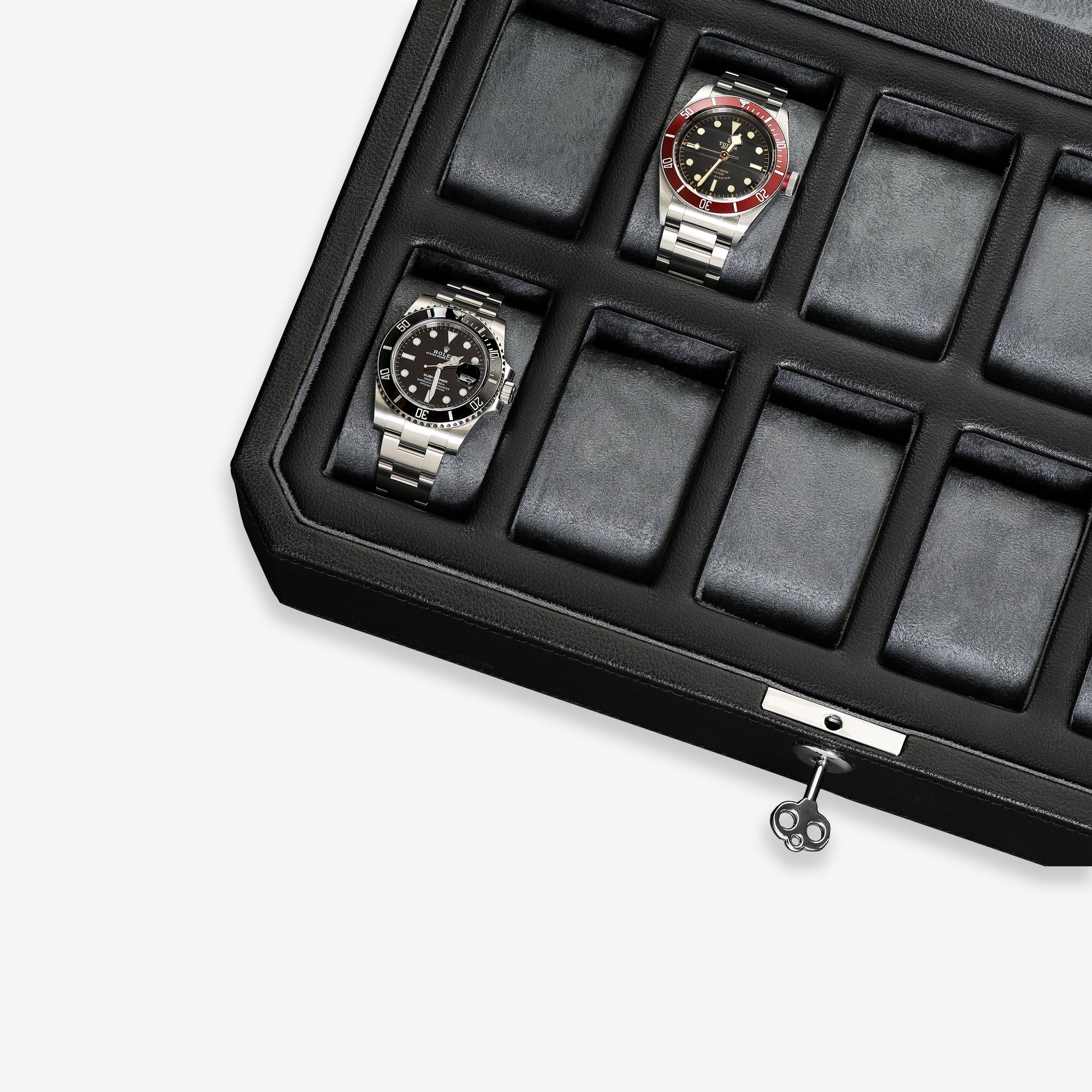 12 Slot Watch Box (Black / Grey)