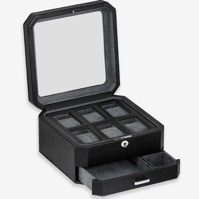 6 Slot Watch Box (Black / Grey)