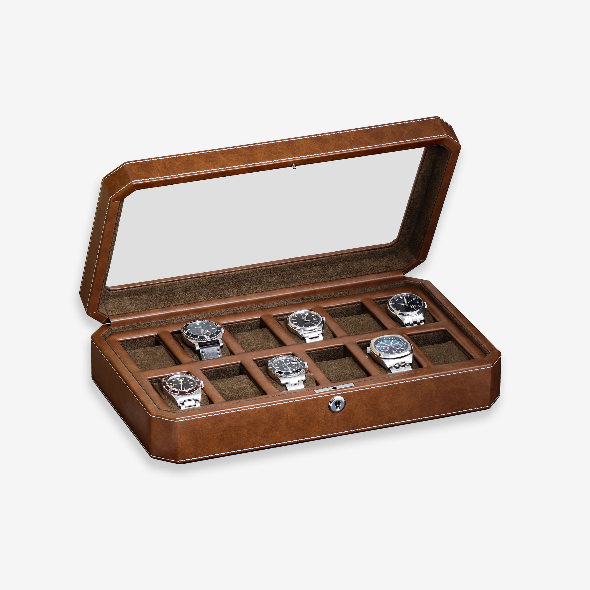 Rothwell Watch 12 Slot Watch Case ROTHWELL 12 Slot Leather Watch