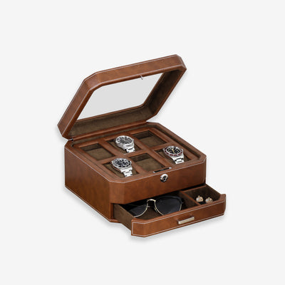 6 Slot Watch Box (Tan / Brown)