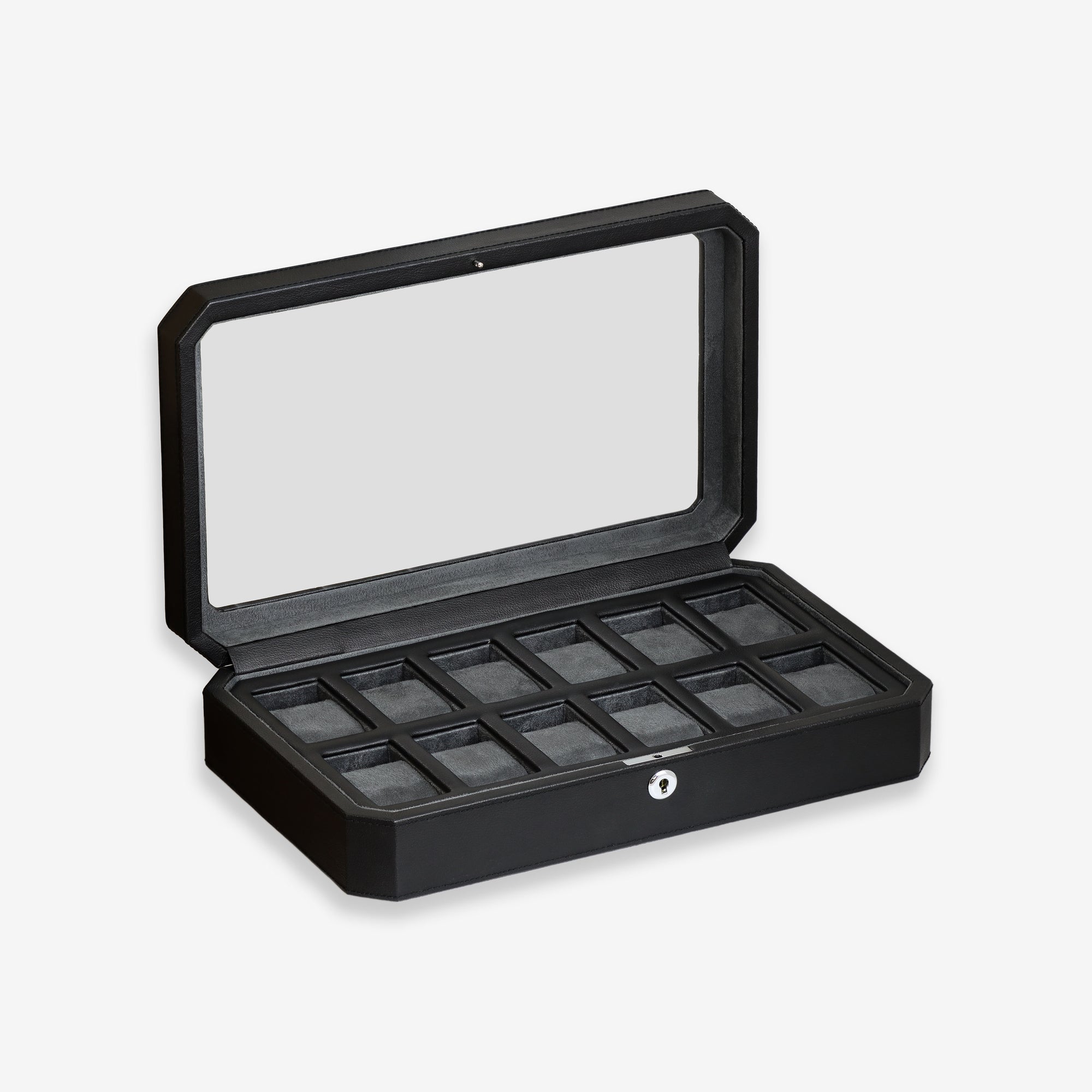 12 Slot Watch Box (Black / Grey)