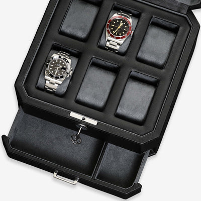 6 Slot Watch Box (Black / Grey)